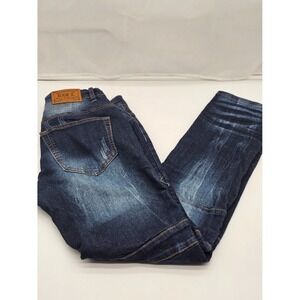 Men's  RAW X Vintage Inspired Blue Skinny Jeans 30x30 Standard Biker Stretch